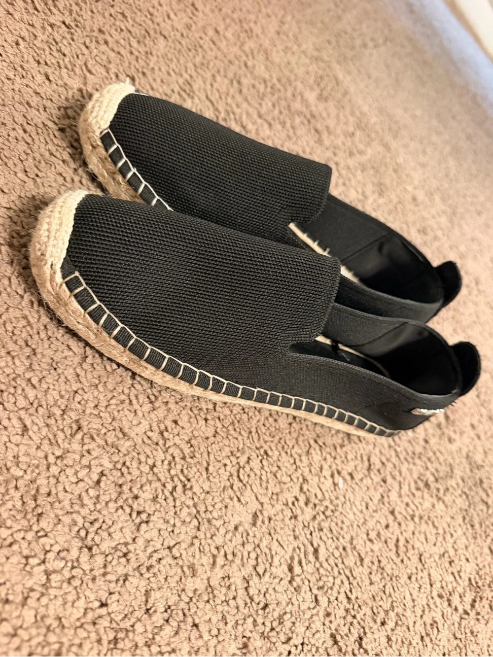 DKNY Black Espadrille Slip-On Flats | Women’s Size 8.5 | NWOT